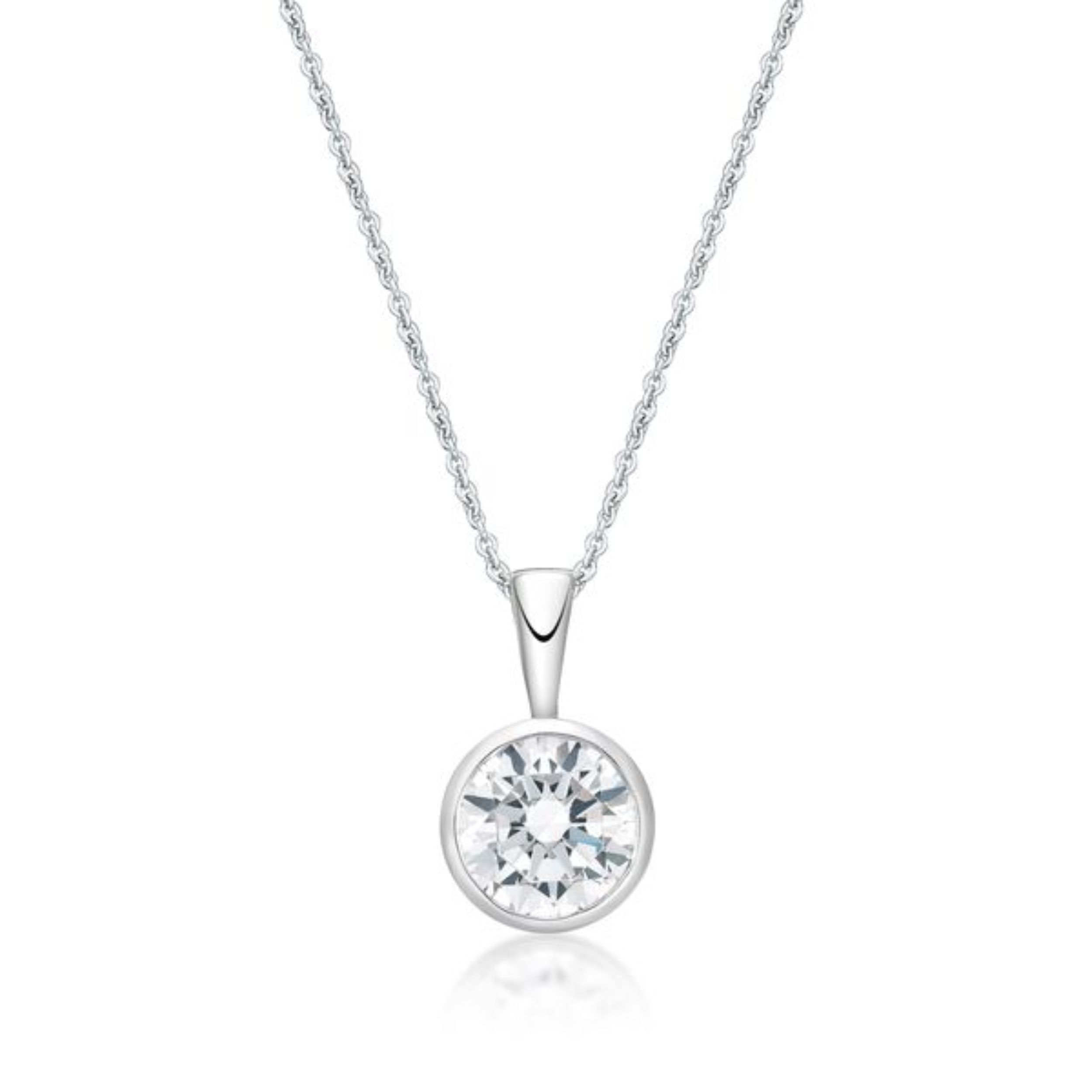 Picture of APRIL           , 5mm BEZEL PENDANT with CHAIN